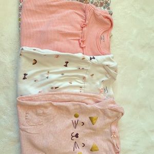 Set of 4 newborn & 3 month sleeper gowns